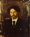 Portrait of the Artist Ilya Repin by Valentin Serov — hand-painted portrait oil painting reproduction on canvas