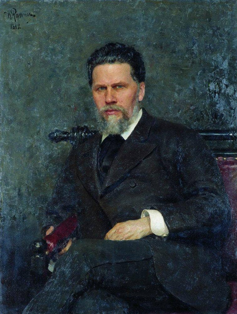 Portrait of the Artist Ivan Kramskoy by Ilya Repin — hand-painted portrait oil painting reproduction on canvas