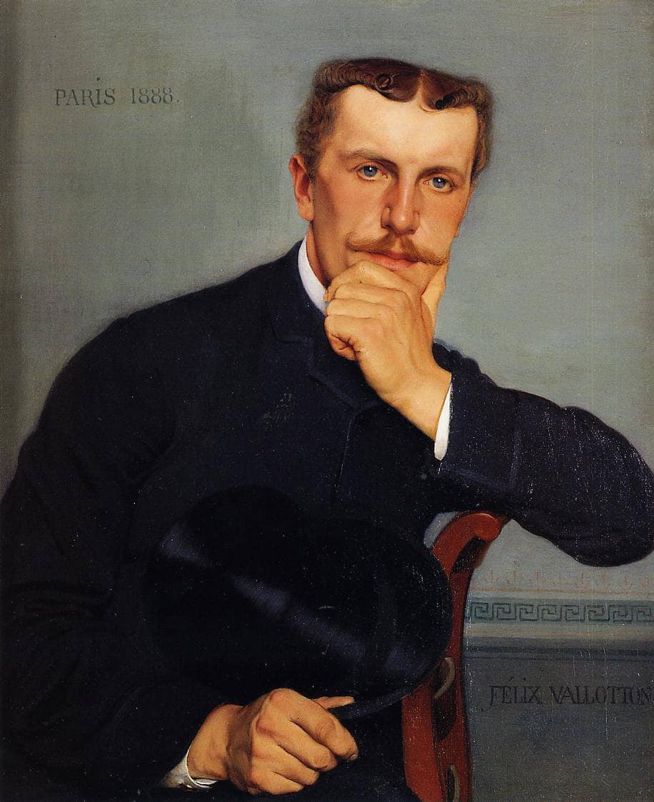 Portrait of the Artist`s Brother with Hat by Felix Vallotton — hand-painted portrait oil painting reproduction on canvas