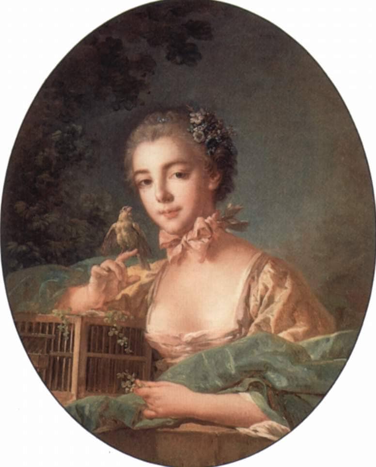 Portrait of the artist`s daughter by Francois Boucher — hand-painted portrait oil painting reproduction on canvas