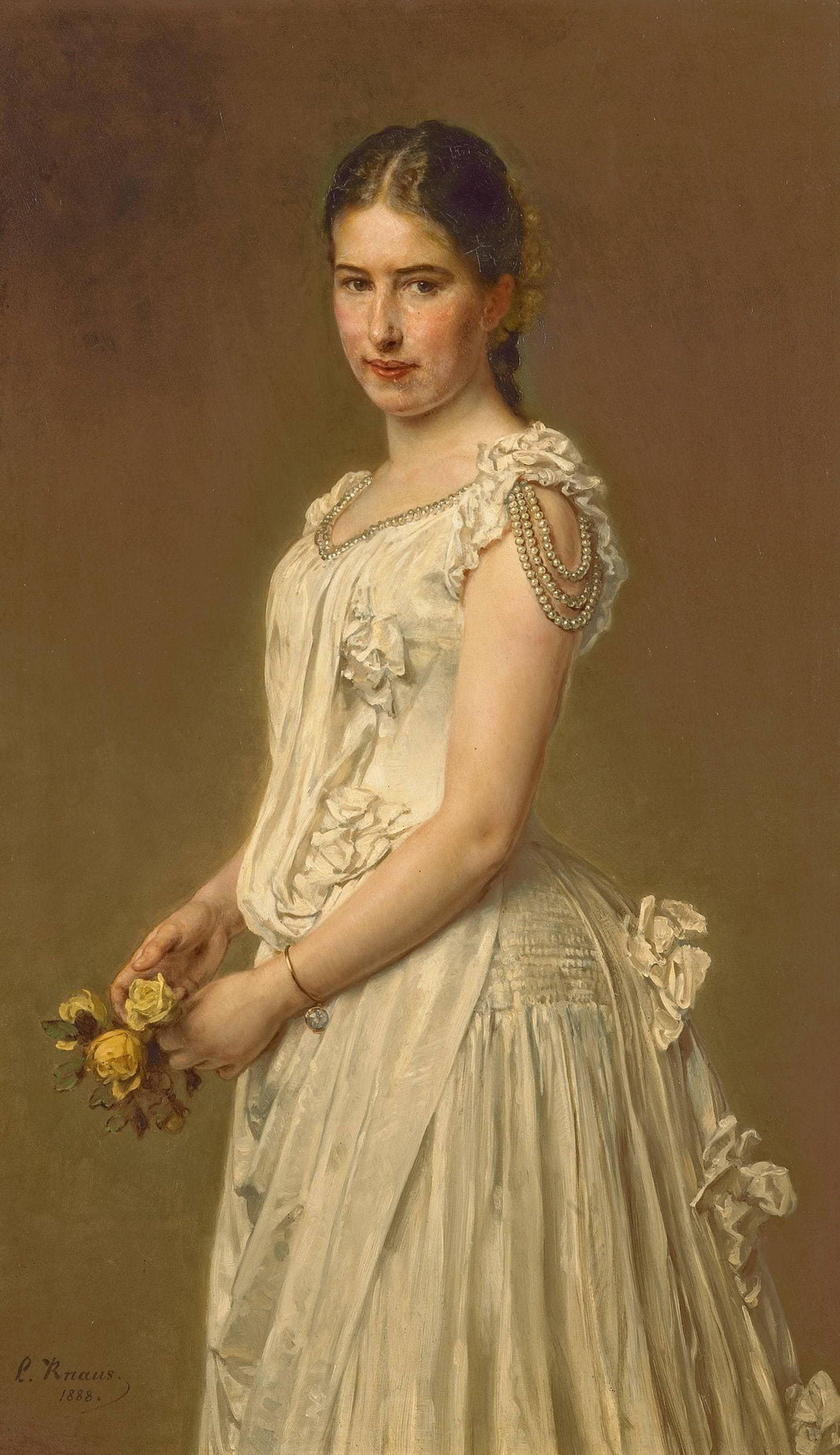 Portrait of the artist's daughter, Johanna Knaus by Ludwig Knaus — hand-painted portrait oil painting reproduction on canvas