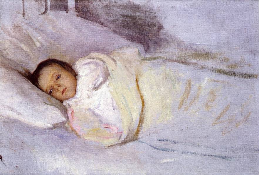 Portrait of the Artist's Daughter by Joseph DeCamp, hand-painted portrait oil painting reproduction on canvas