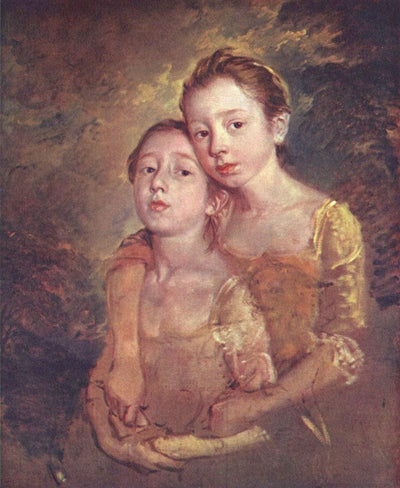 Portrait of the artist's daughter with a cat in apartment