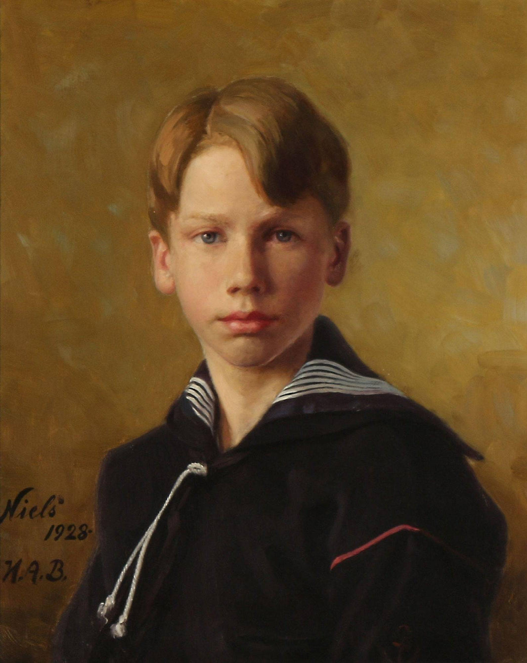 Portrait of the Artist's Nephew Nils by Hans Andersen Brendekilde, hand-painted portrait oil painting reproduction on canvas