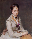 Portrait of the Artist's Sister, Mme Edma Pontillon, c.1872-75 by Berthe Morisot — hand-painted portrait oil painting reproduction on canvas
