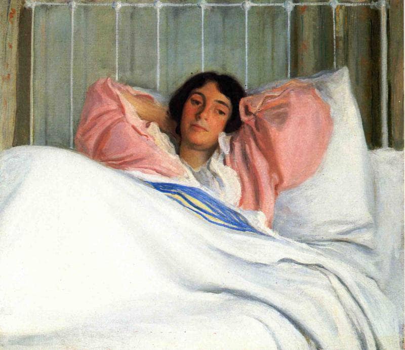 Portrait of the Artist's Wive Edity by Joseph DeCamp — hand-painted portrait oil painting reproduction on canvas