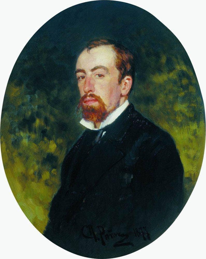 Portrait of the Artist Vasily Polenov by Ilya Repin — hand-painted portrait oil painting reproduction on canvas
