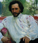 Portrait of the Author Leonid Andreev by Ilya Repin — hand-painted portrait oil painting reproduction on canvas