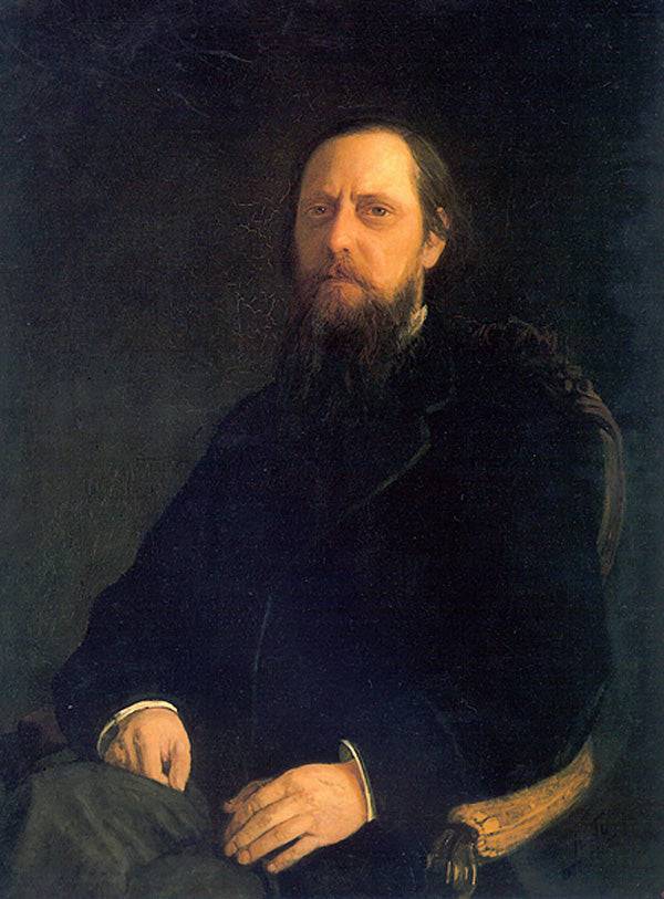 Portrait of the Author Mikhail Saltykov-Shchedrin by Nikolai Ge — hand-painted portrait oil painting reproduction on canvas