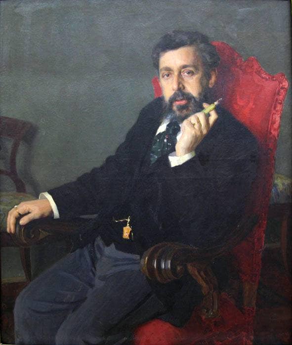 Portrait of the collector Alexander Petrovich Russov by Nikolai Kuznetsov — hand-painted portrait oil painting reproduction on canvas