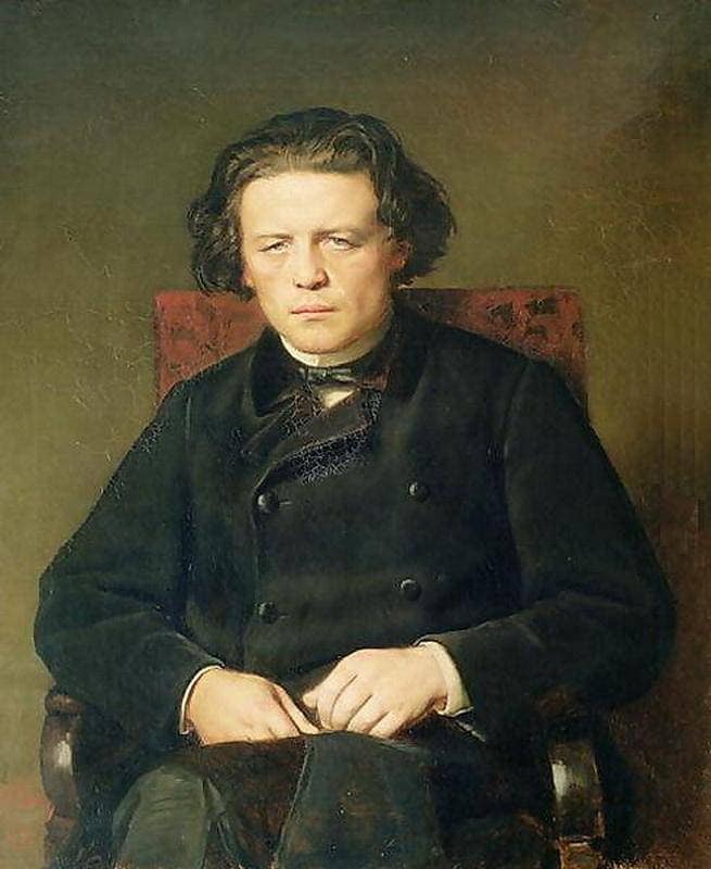 Portrait of the Composer Anton Rubinstein by Vasily Perov — hand-painted landscape oil painting reproduction on canvas