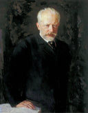 Portrait of the composer Pyotr Ilyich Tchaikovsky by Nikolai Kuznetsov — male oil painting wall art, Realism