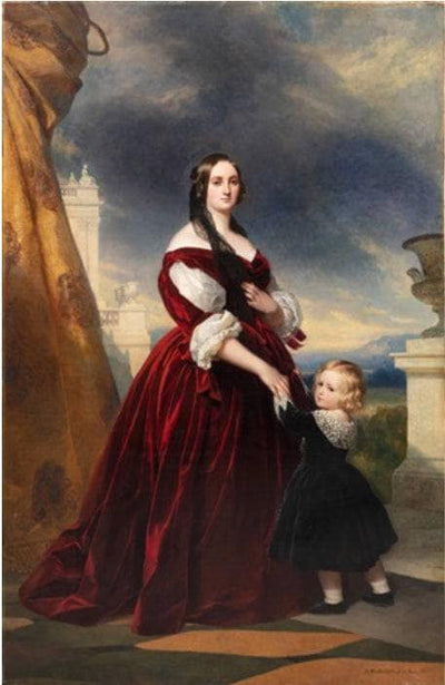 Portrait of the Countess Duchâtel (1817-1878) with her son, Vicomte Charles Tanneguy Duchâtel (1838-1891) | Portrait de la Comtesse Duchâtel (1817-1878) et de son fils le Vicomte Charles Tanneguy Duchâtel (1838-1891) in kitchen