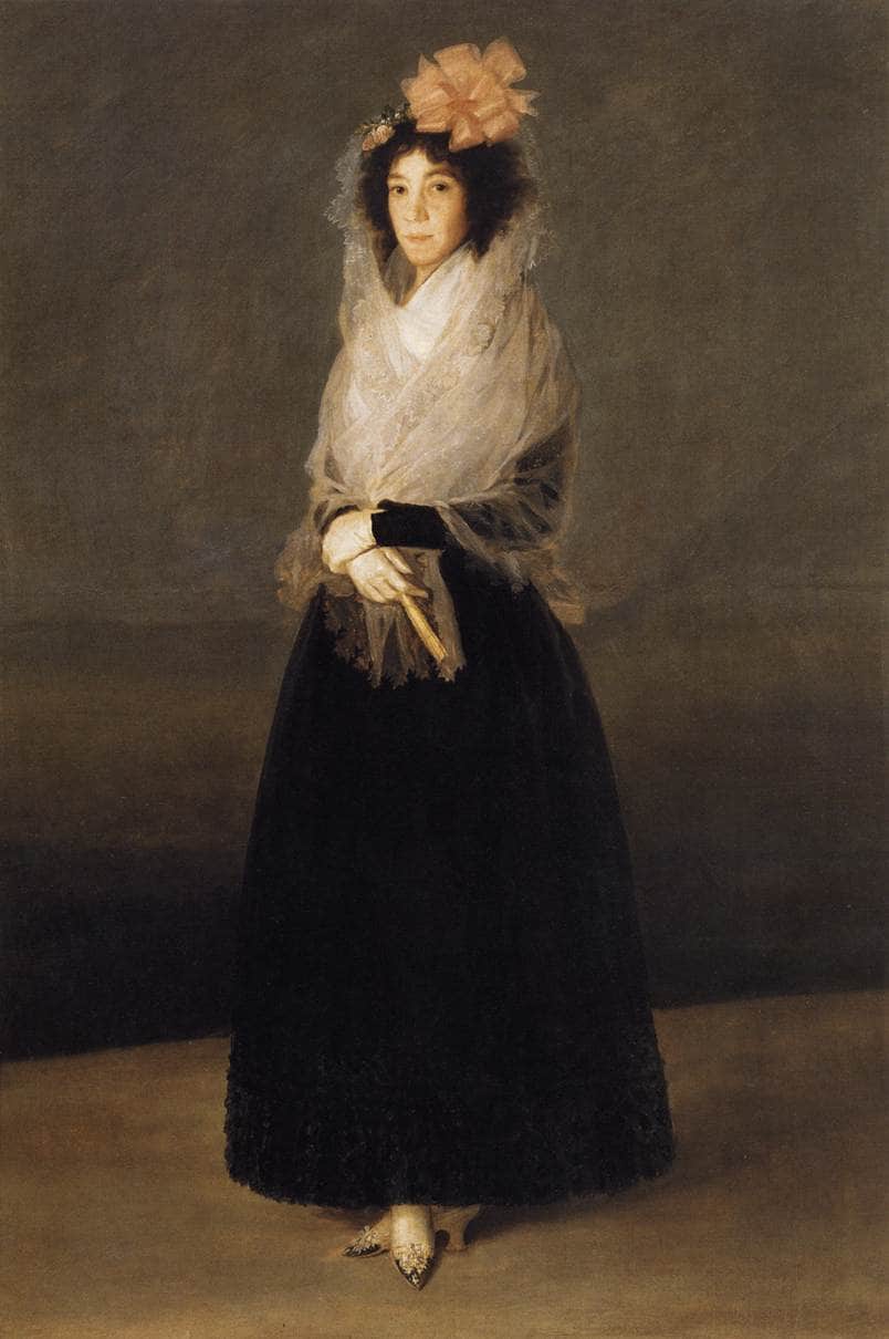 Portrait of the Countess of Carpio, Marquesa de la Solana by Francisco Goya — hand-painted portrait oil painting reproduction on canvas