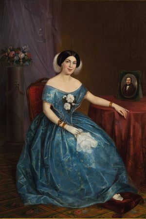 Portrait of the Countess Rinaldi - Angelo Inganni