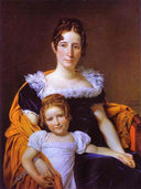 Portrait of the Countess Vilain XIIII and Her Daughter by Jacques-Louis David — male oil painting wall art, Neoclassicism