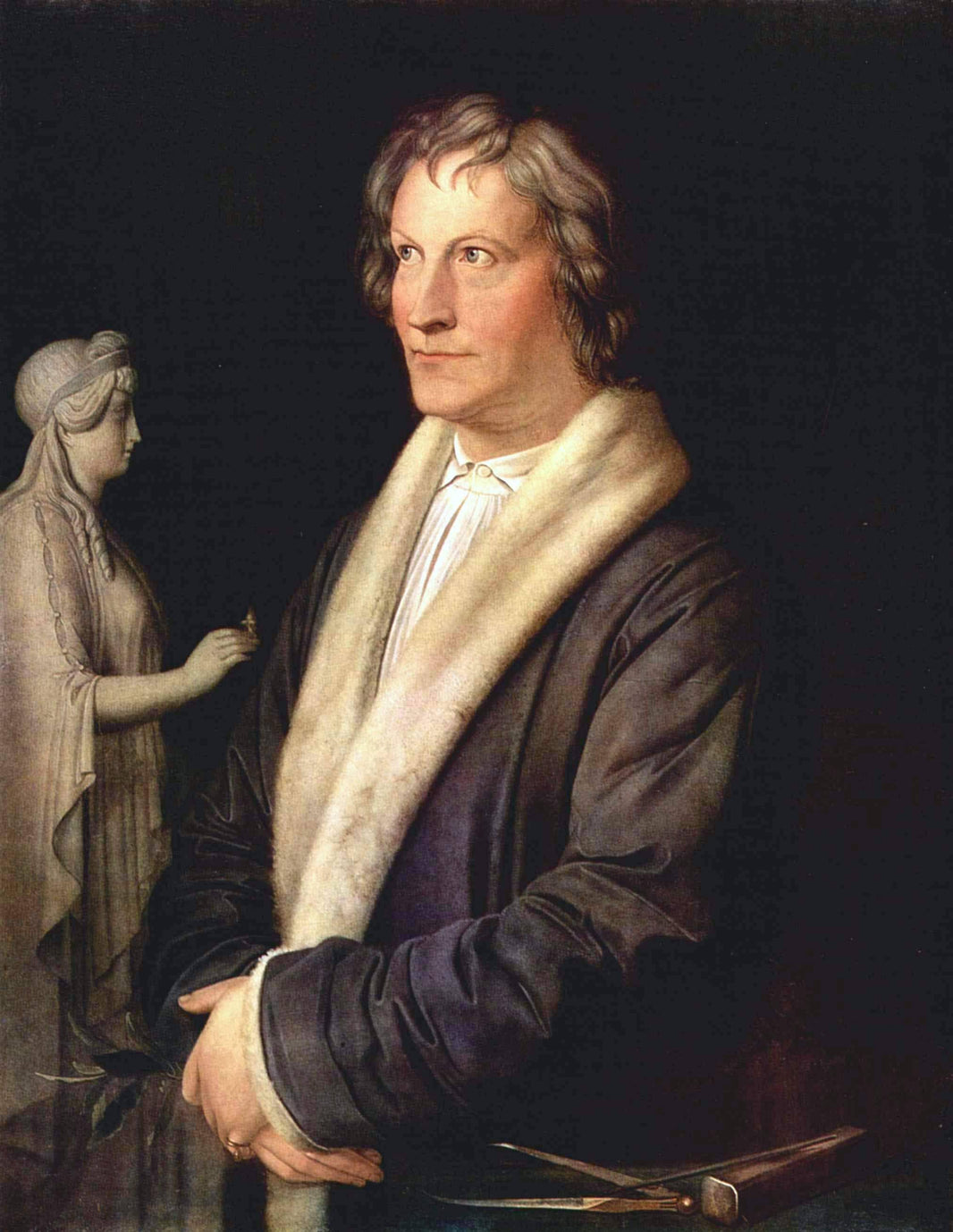 Portrait of the Danish Sculptor Bertel Thorvaldsen by Carl Joseph Begas — hand-painted portrait oil painting reproduction on canvas