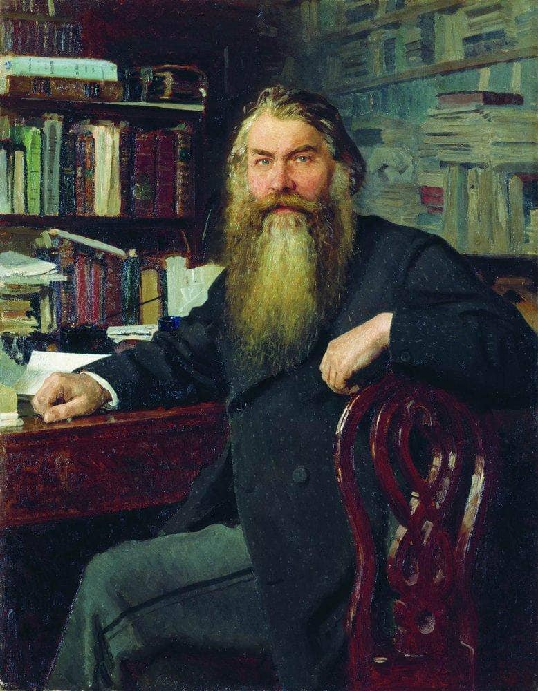Portrait of the historian and archaeologist Ivan Egorovich Zabelin by Ilya Repin — hand-painted portrait oil painting reproduction on canvas
