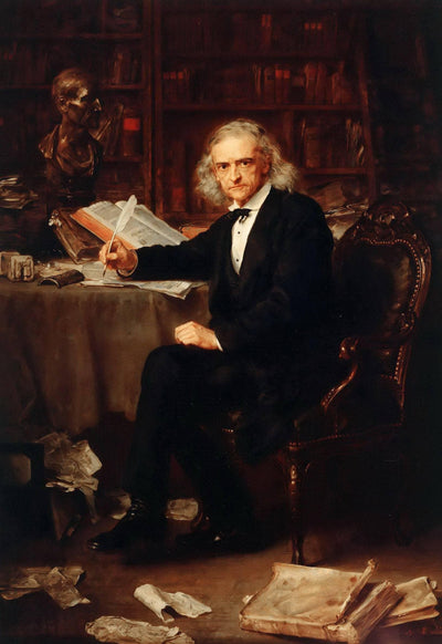 Portrait of the historian Theodor Mommsen in hallway