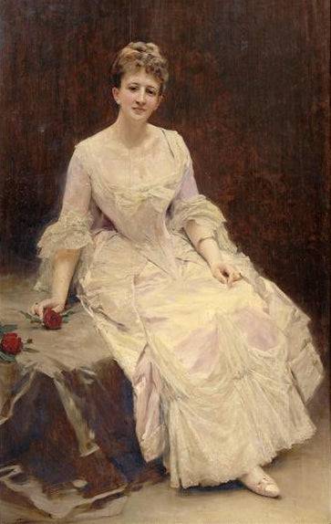 Portrait Of The Marquise D'Hervey, Sitting - Raimundo de Madrazo