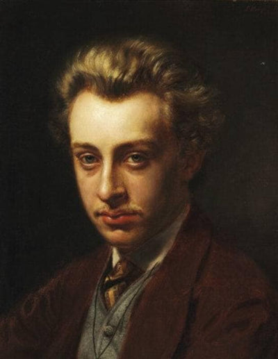 Portrait of the painter Frans Schwartz in apartment