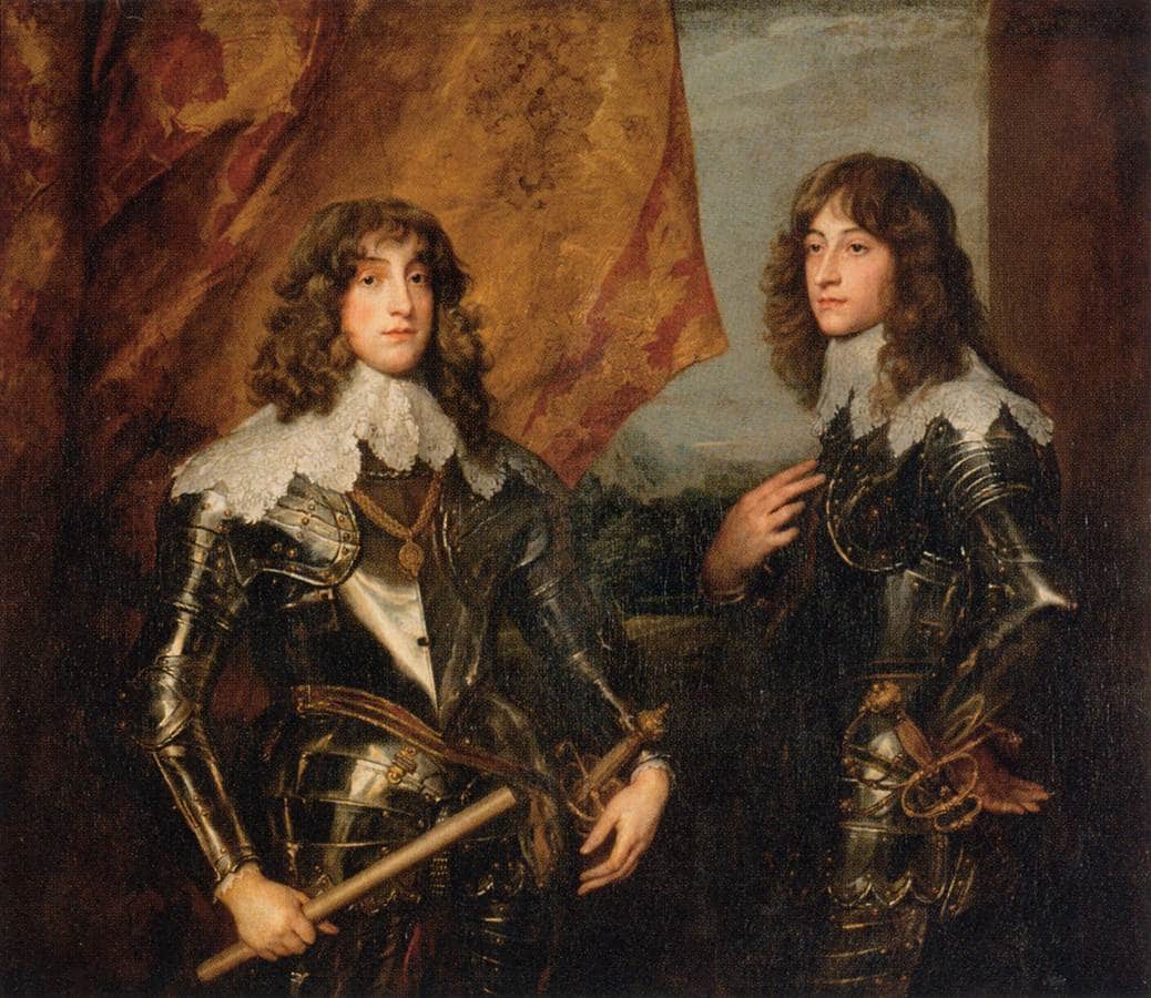 Portrait of the Princes Palatine Charles Louis I and his Brother Robert by Anthony van Dyck — hand-painted portrait oil painting reproduction on canvas