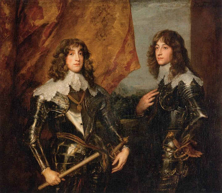 Portrait of the Princes Palatine Charles Louis I and his Brother Robert by Anthony van Dyck — hand-painted portrait oil painting reproduction on canvas
