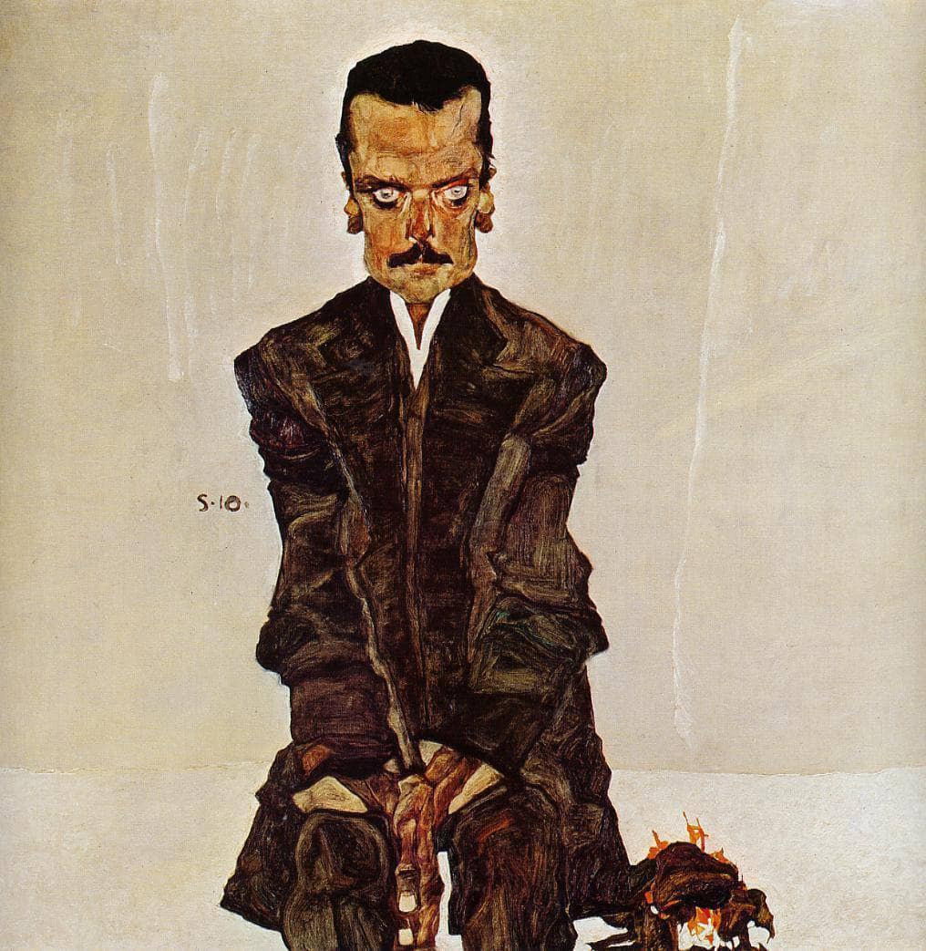 Portrait of the Publisher Eduard Kismack by Egon Schiele — hand-painted portrait oil painting reproduction on canvas