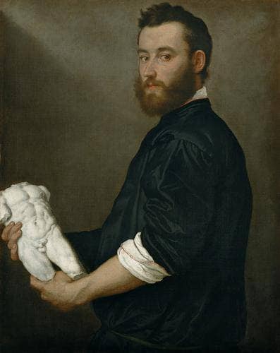 Portrait of the Sculptor Alessandro Vittoria by Giovanni Battista Moroni — hand-painted portrait oil painting reproduction on canvas