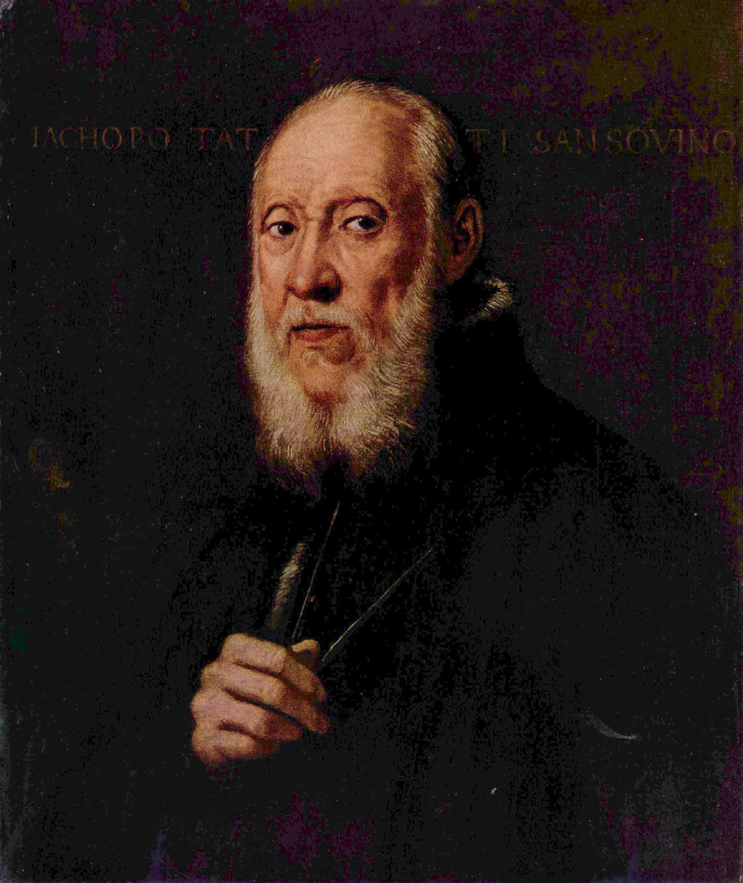 Portrait of the sculptor Jacopo Sansovino by Tintoretto — hand-painted portrait oil painting reproduction on canvas