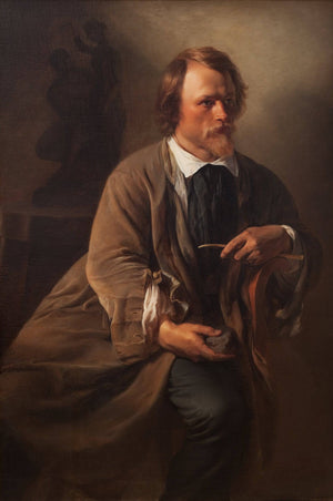 Portrait of the Sculptor Jens Adolf Jerichau, the Artist's Husband - Elisabeth Jerichau-Baumann