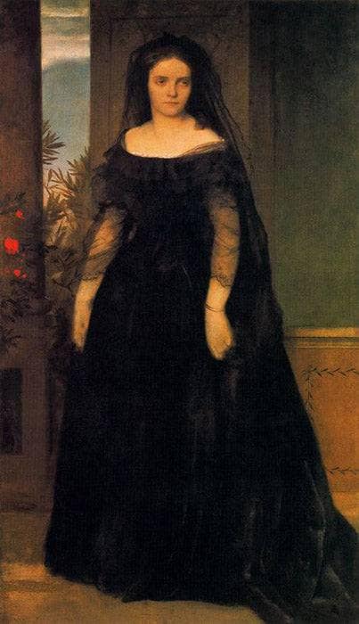 Portrait of The Tragic Actress Fanny Janauschek by Arnold Böcklin — hand-painted portrait oil painting reproduction on canvas