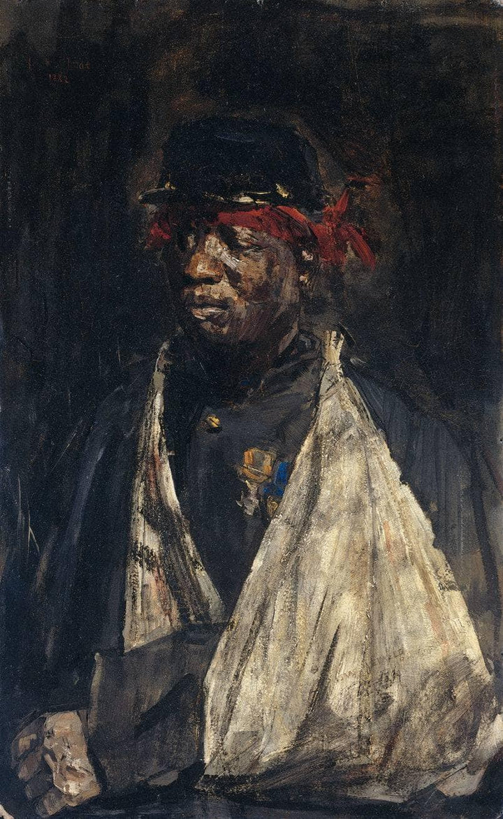 Portrait Of The Wounded KNIL soldier Kees Pop by Isaac Israels — hand-painted portrait oil painting reproduction on canvas