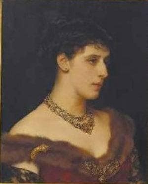Portrait of the writer Aloisia Kirschner (Ossip schubin) by Karl Gussow — hand-painted portrait oil painting reproduction on canvas