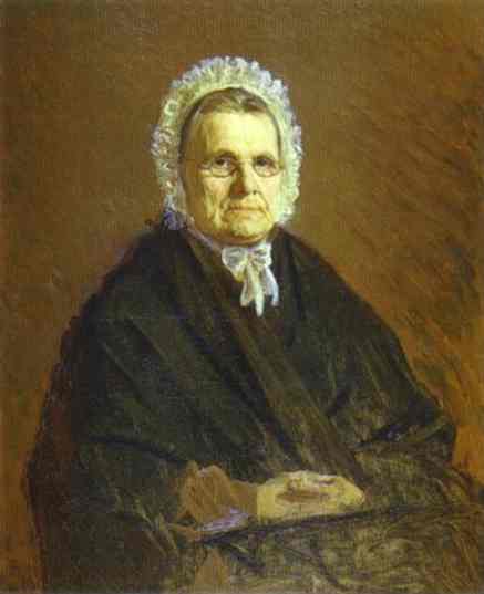 Portrait of Theodora Saltykova, the Painter`s Mother in Law by Ivan Kramskoy — hand-painted portrait oil painting reproduction on canvas