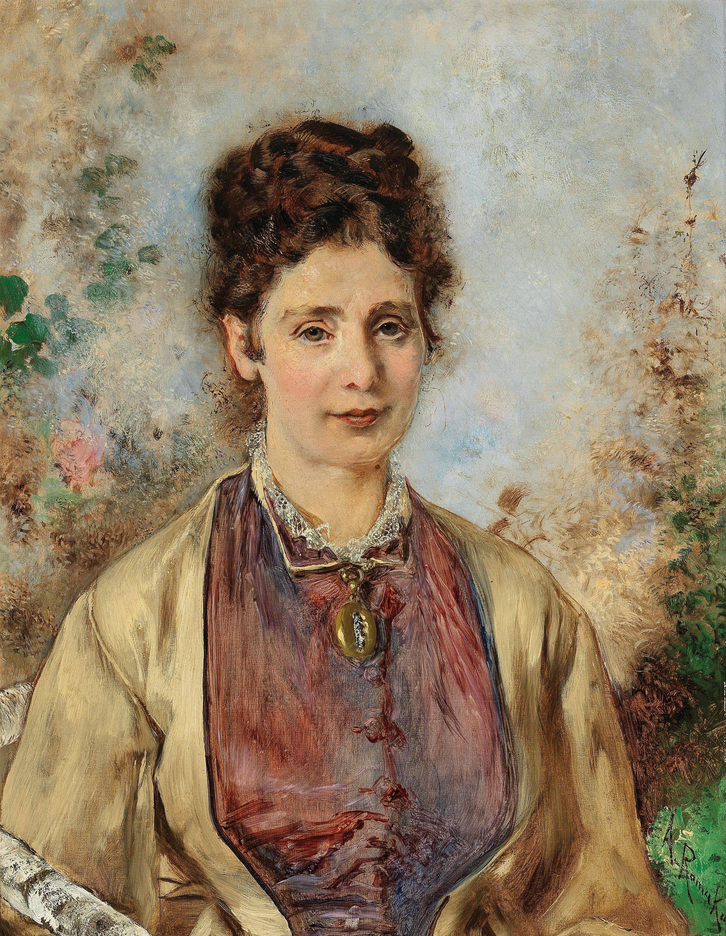 Portrait of Therese Bücher, wife of the architect Wilhelm Bücher - Anton Romako