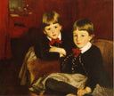 Portrait of Two Children by John Singer Sargent — children oil painting wall art, Realism