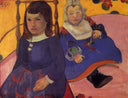 Portrait of two children (Paul and Jean Schuffneker) by Paul Gauguin — female oil painting wall art
