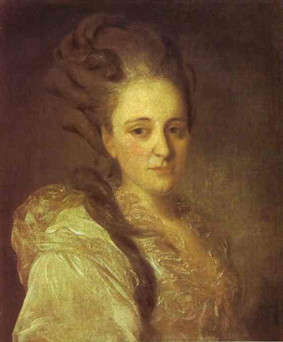 Portrait of V.A.Obreskova by Fyodor Rokotov — hand-painted portrait oil painting reproduction on canvas