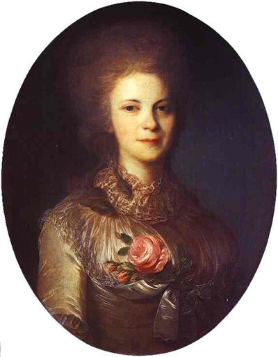 Portrait of V.N.Surovtseva by Fyodor Rokotov — oil painting reproduction
