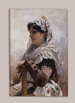 Portrait of Valencian woman - Joaquín Agrasot