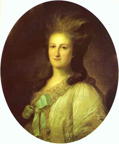Portrait of Varvara Ermolayevna-Novosiltseva by Fyodor Rokotov — oil painting reproduction