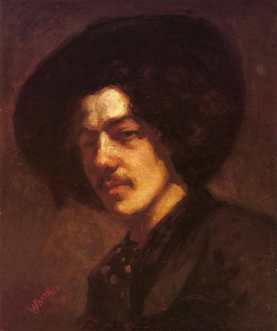 Portrait of Whistler with a Hat by James McNeill Whistler — hand-painted portrait oil painting reproduction on canvas