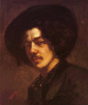 Portrait of Whistler with a Hat by James McNeill Whistler — male oil painting wall art, Realism