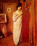 Portrait of workshop with figure (my wife) by Felix Vallotton — male oil painting wall art, Post Impressionism