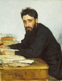 Portrait of writer Vsevolod Mikhailovich Garshin by Ilya Repin — male oil painting wall art, Realism