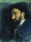 Portrait of writer Vsevolod Mikhailovich Garshin. Study. by Ilya Repin — male oil painting wall art, Realism