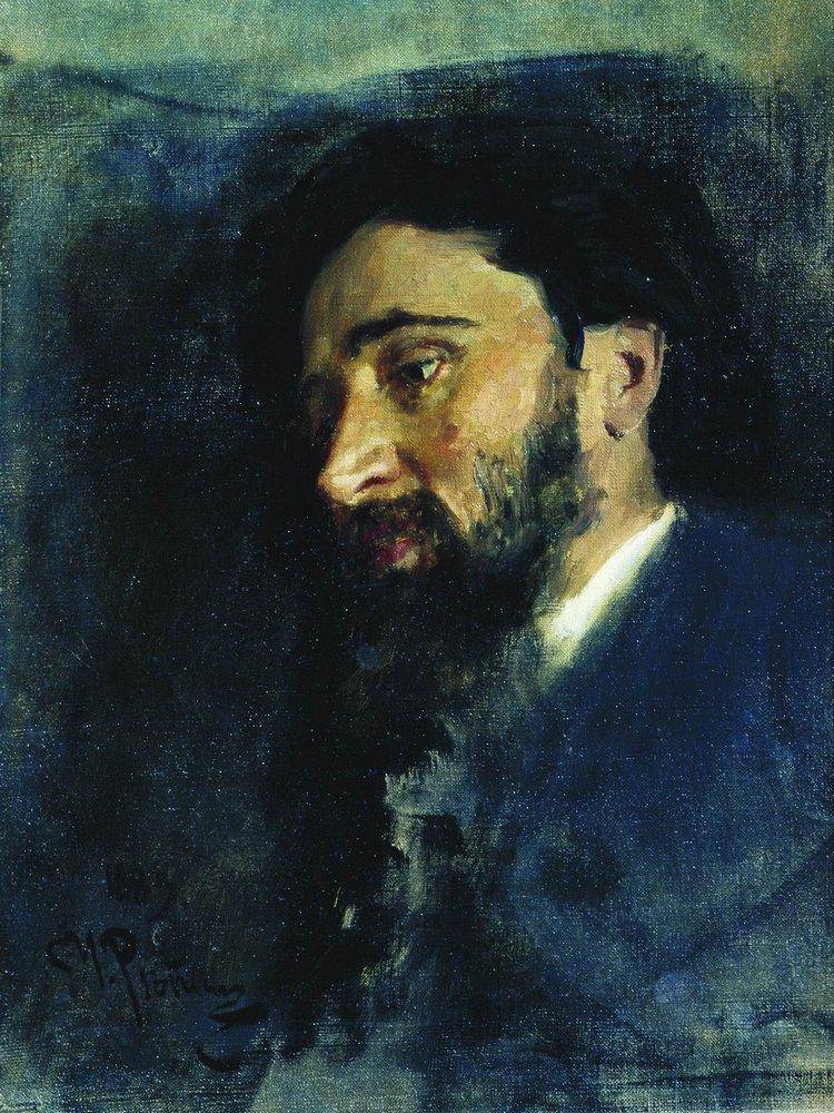 Portrait of writer Vsevolod Mikhailovich Garshin. Study. - Ilya Repin