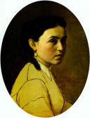 Portrait of Yelena Perova, n e Scheins, The Artist s First Wife by Vasily Perov — male oil painting wall art, Realism