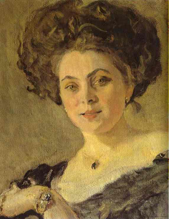 Portrait of Yevdokia Morozova (detail) - Valentin Serov